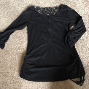 Black lace long Sleeve tee